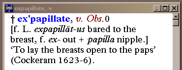 definition of "expapillate"